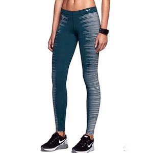 Nike Like New Flash Reflective Running Leggings In Teal Size Small